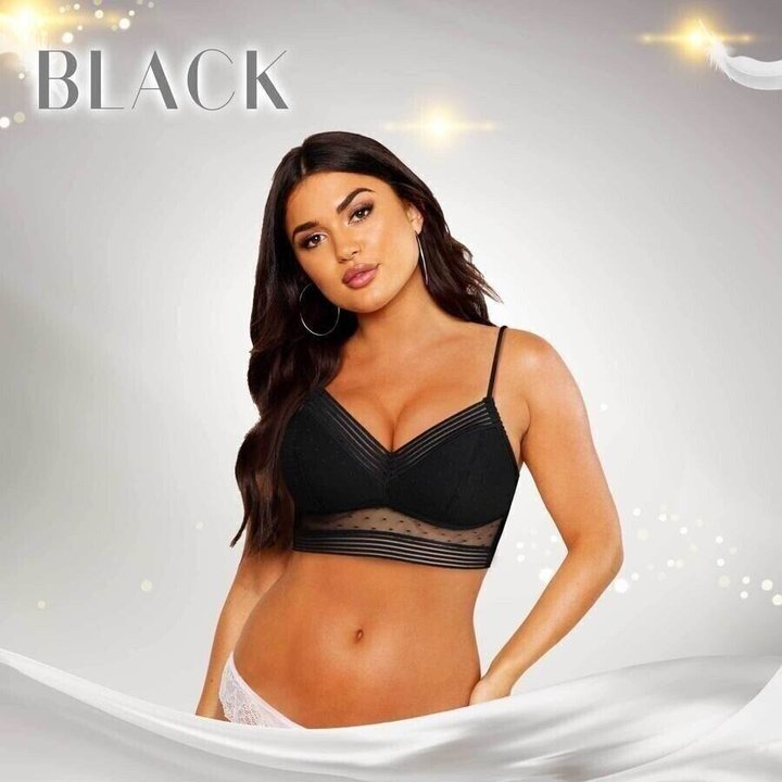 Wireless Supportive Lace Bralette V-Neck Plunge Pullover Style Soft Everyday Comfort Bra for Women | Thomler