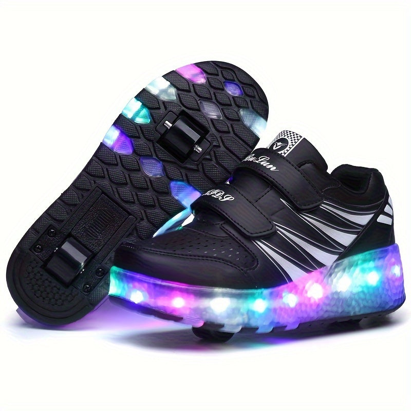 LED Light-Up Roller Sneakers for Kids | Detachable Wheels | Fun Glow Shoes for Girls & Boys | Thomler
