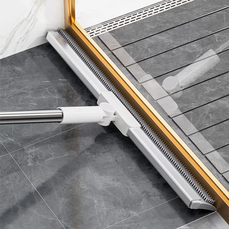 Dual-Action Floor Squeegee with Rubber Edge & Soft Bristles for Pet Hair Removal | Thomler
