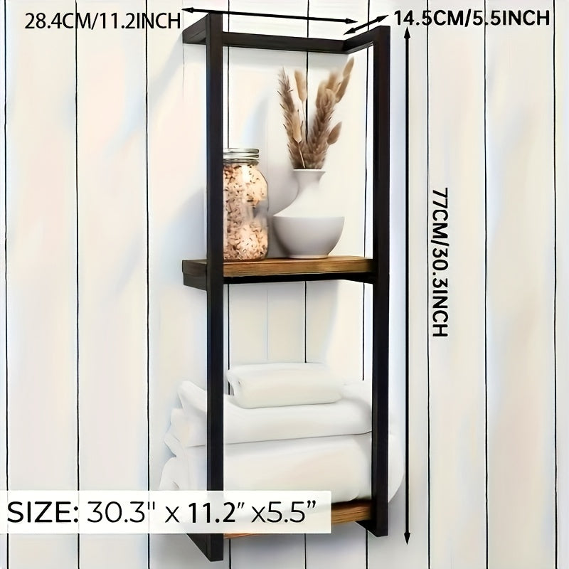 Wall-Mounted Towel Rack with Dual Tiers for Bathroom Organization | Space-Saving Stainless Steel Holder for Bath & Hand Towels | Thomler