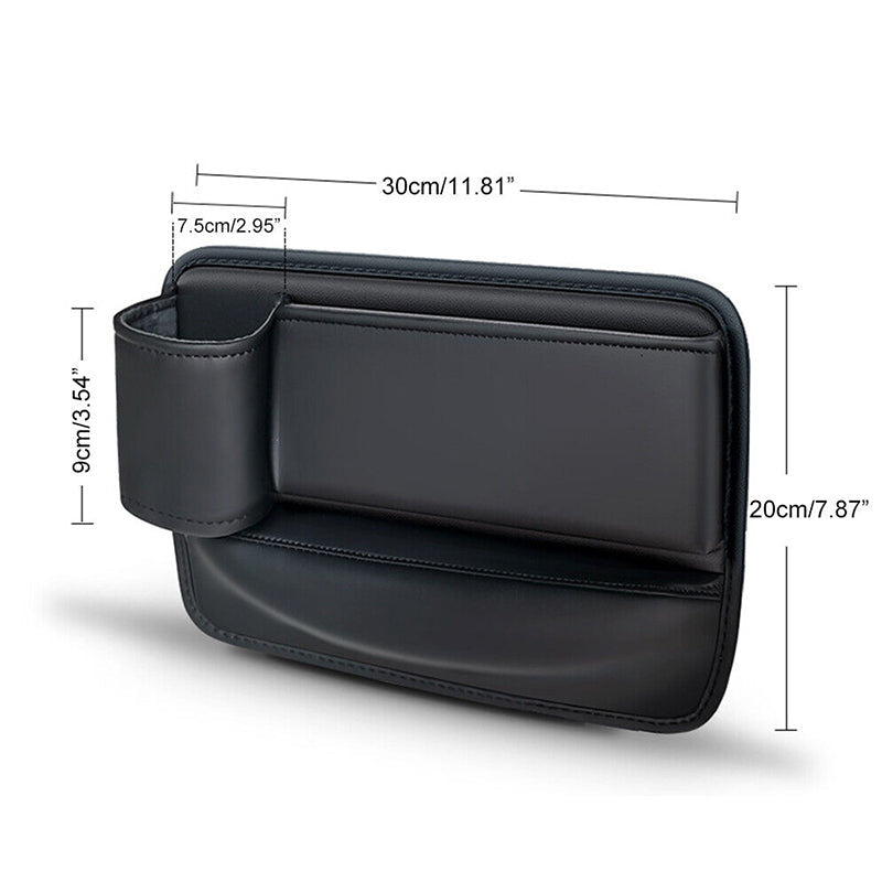 Car Seat Gap Organizer Faux Leather Storage Caddy with Charging Port for Center Console Driver Passenger Side Vehicle Accessories | Thomler