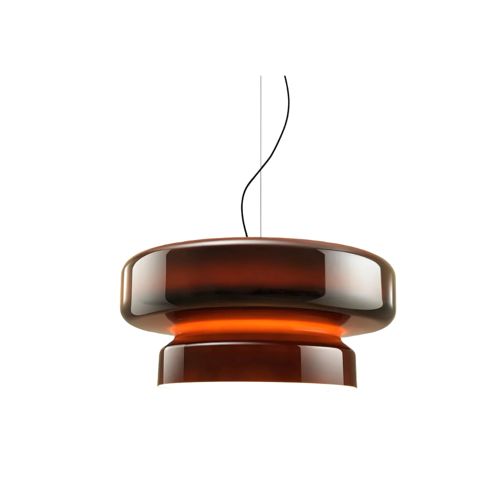 Pendant Light Glass Metal LED 40.0 cm Adjustable Brown Dining Room Kitchen Island Ceiling Lamp | Thomler