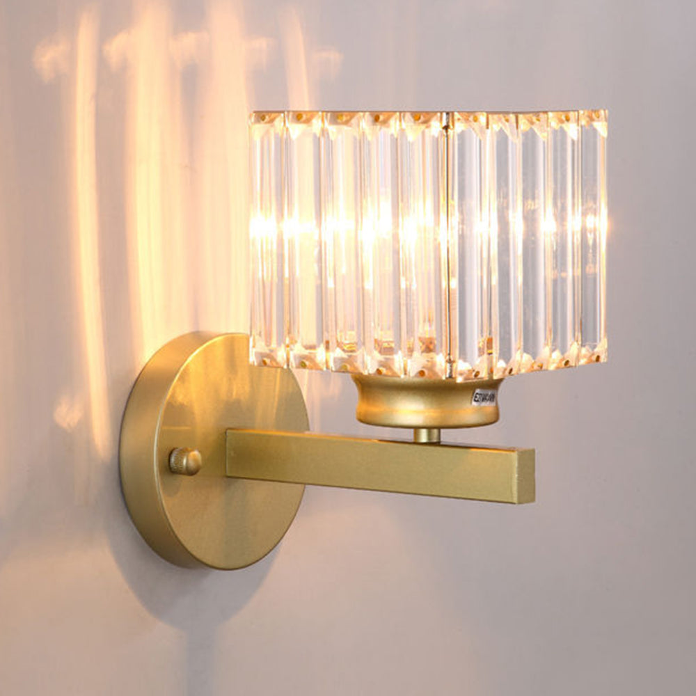 Wall Lamp Glass Metal 24.0 cm Black Bedroom Hallway Living Room Accent Lighting Fixture | Thomler