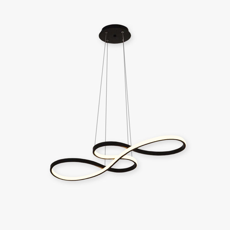 Music Note Linear Pendant Light Dimmable Metal & Silicone Artistic Fixture for Bedroom Living Room Adjustable Modern Chandelier | Thomler