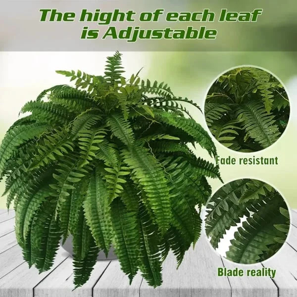 Hanging Faux Fern Plant Set – UV-Proof Outdoor Greenery 18-Piece Waterproof Vine Bundle for Patio Pergola Fence Garden Porch Decor Indoor | Thomler