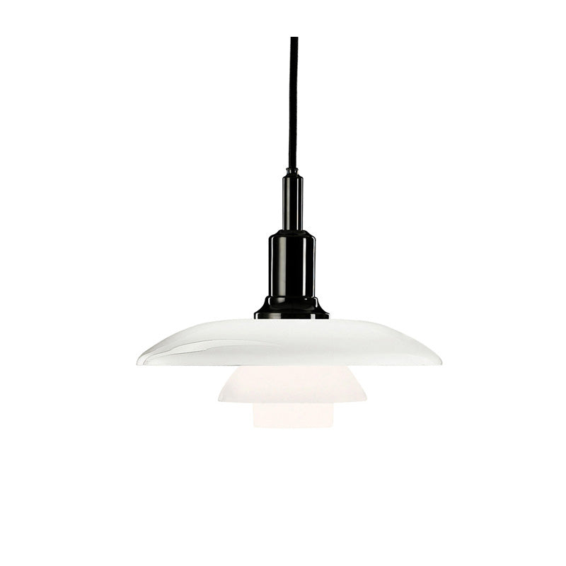 Pendant Light Glass 28.0 cm White Dining Room Scandinavian Hanging Ceiling Lamp Adjustable Cord E27 Soft Ambient Lighting | Thomler