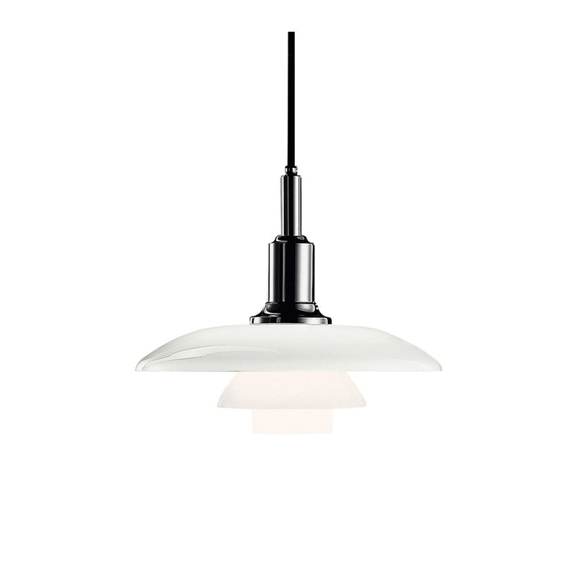 Pendant Light Glass 28.0 cm White Dining Room Scandinavian Hanging Ceiling Lamp Adjustable Cord E27 Soft Ambient Lighting | Thomler