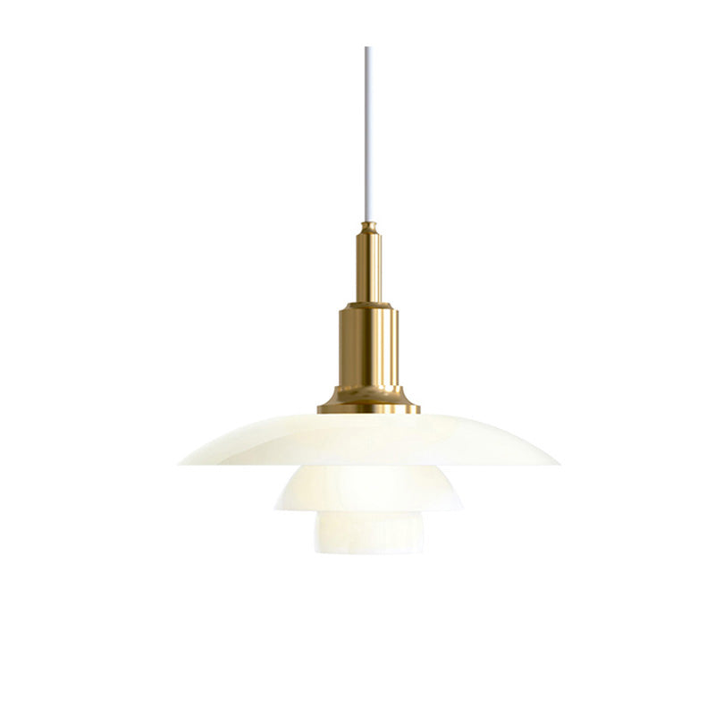 Pendant Light Glass 28.0 cm White Dining Room Scandinavian Hanging Ceiling Lamp Adjustable Cord E27 Soft Ambient Lighting | Thomler