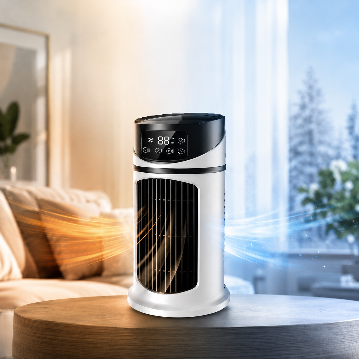 Compact Personal Cooler – Windowless Evaporative Air Cooler for Bedroom, Office & Small Spaces – Portable Desktop Cooling Unit for Home & | Thomler