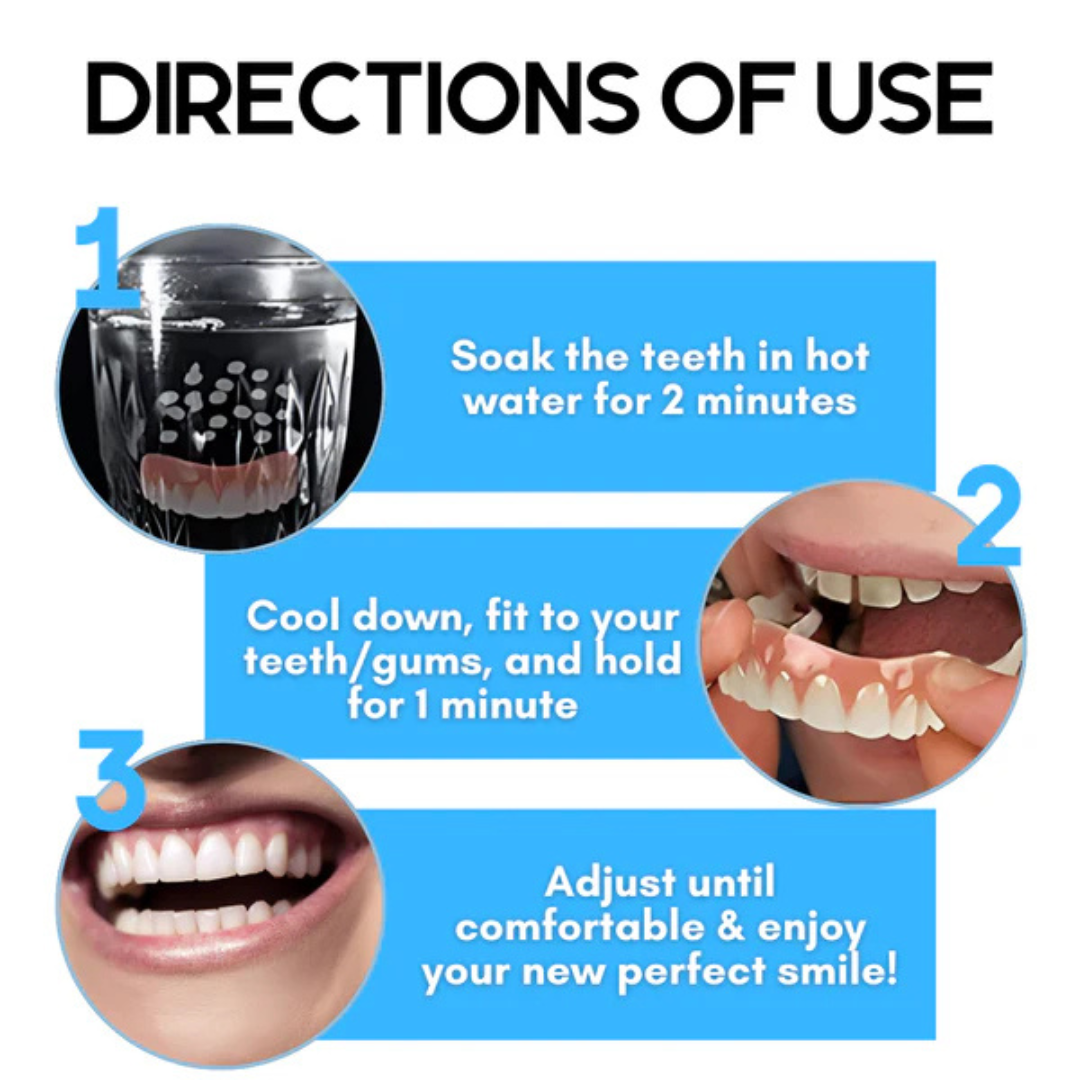 Snap-On Cosmetic Teeth Veneers - Removable Silicone Cover for Instant Smile Makeover, Photo-Ready Confidence | Thomler