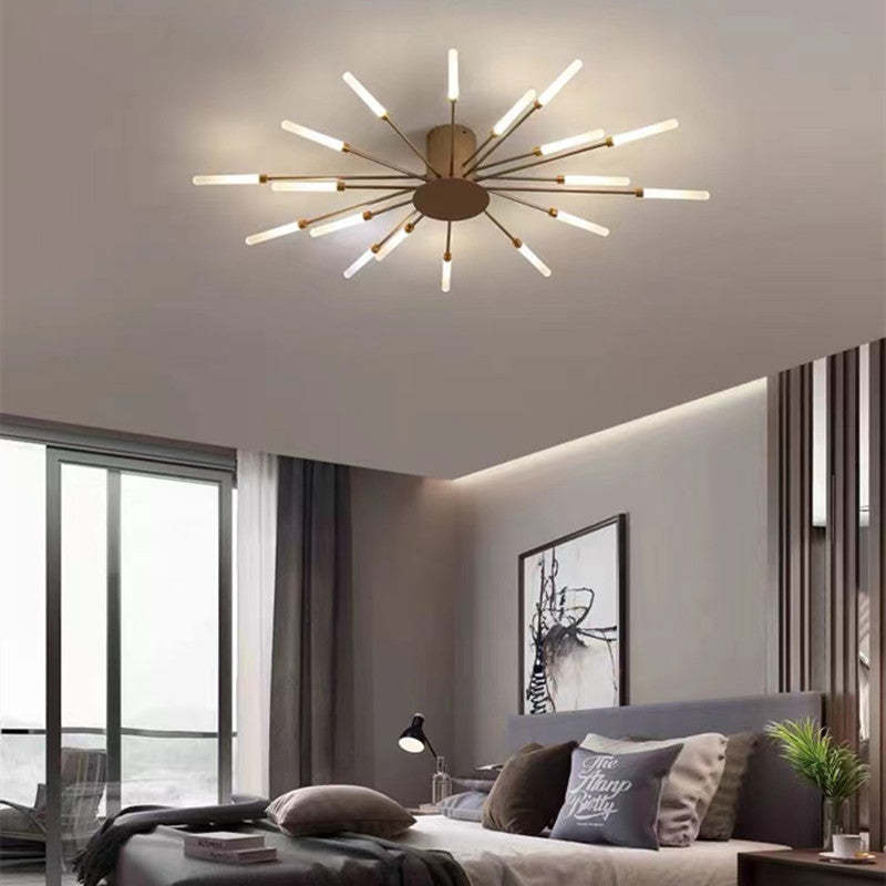 Starburst Flush Mount Ceiling Light Black Gold Modern Firework LED Fixture Bedroom Living Room Natural White Hardwired Indoor | Thomler