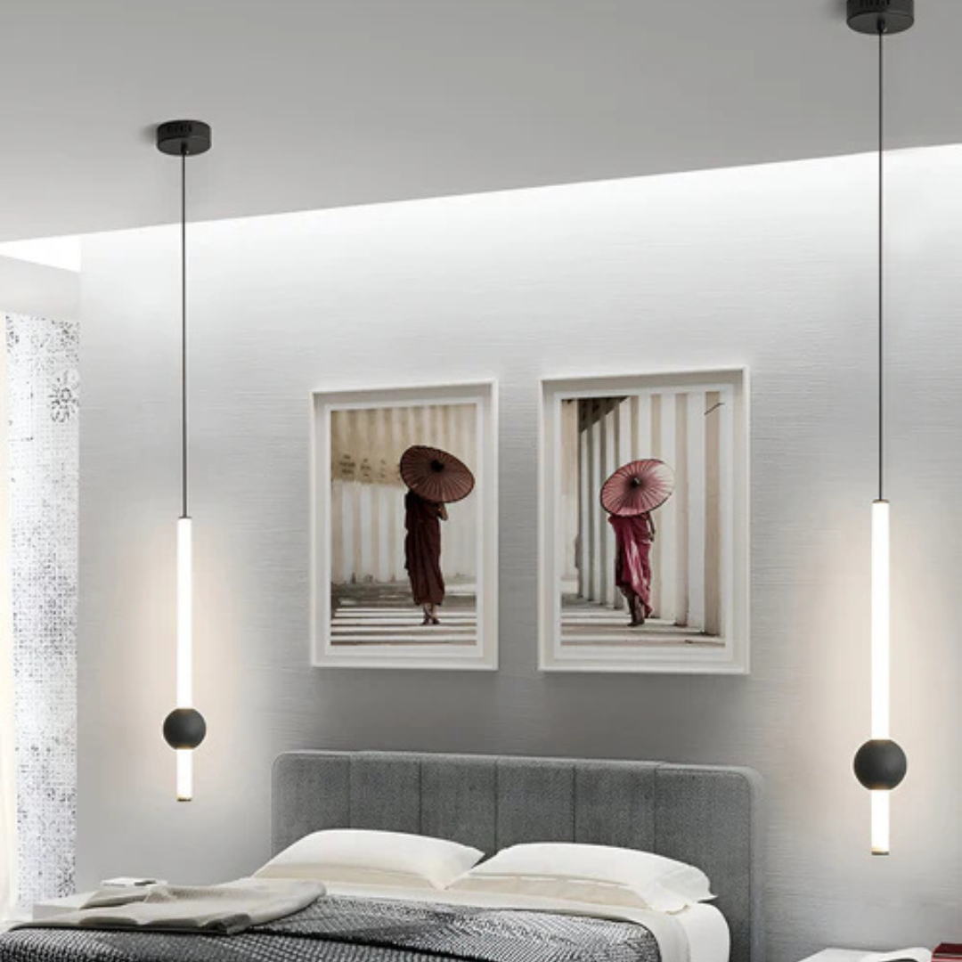 Pendant Light Iron Acrylic 60.0 cm Black Or White Dining Room Minimalist LED Hanging Ceiling Lamp Scandinavian Interior | Thomler