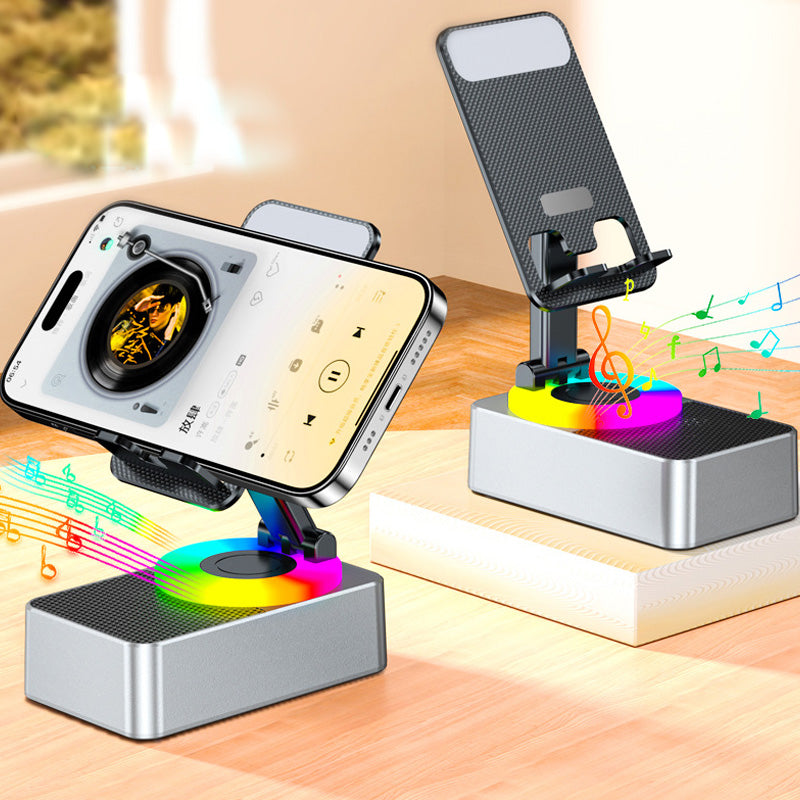 Rotating Wireless Speaker Phone Stand with 40mm Subwoofer & 360° Swivel for Smartphones & Tablets | Thomler