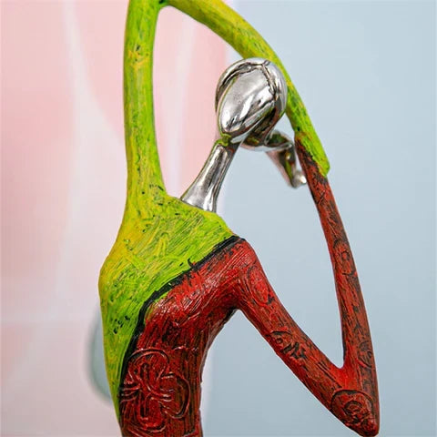 Colorful Abstract Woman Sculpture - Handcrafted Resin Art Figurine for Home Decor, Modern Statement Piece for Living Room, Bedroom, Office | Thomler