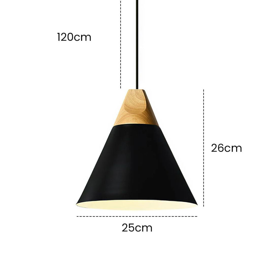 Pendant Light Wood Aluminium E27 Grey Dining Room Kitchen Island Hanging Ceiling Lamp Scandinavian Modern | Thomler