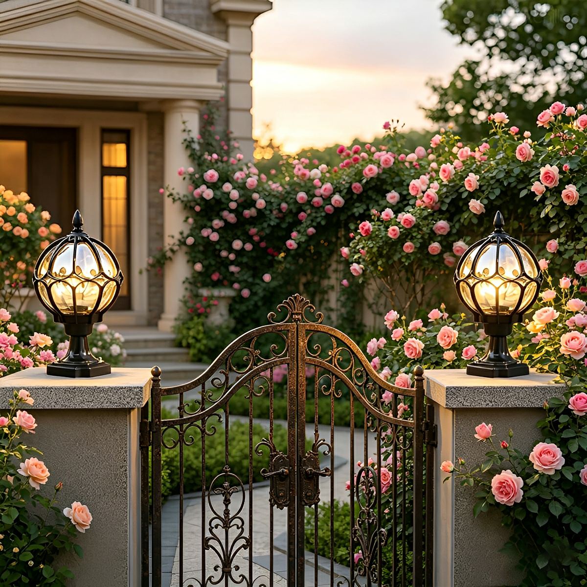 Spherical Post-Cap Fixture for Pathways & Driveways – Aluminum & Glass Weather-Resistant Bollard Light | Thomler