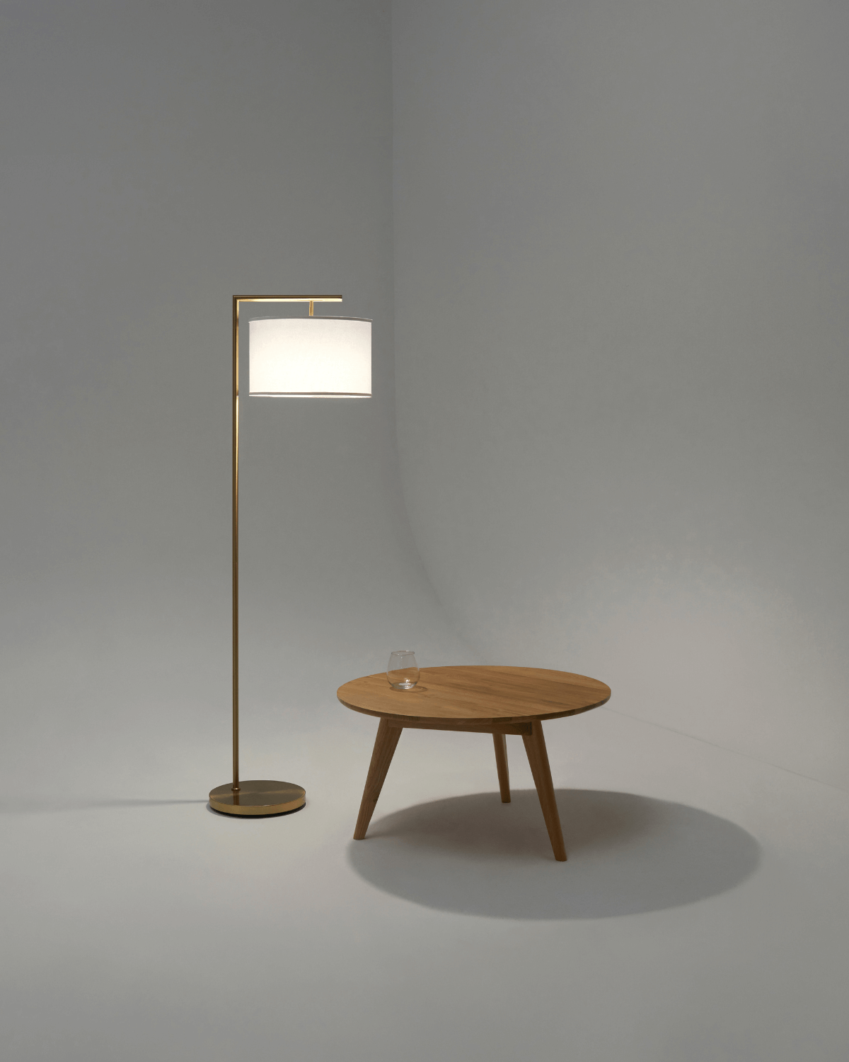 Vloerlamp Modern Met Stoffen Kap 152cm LED Zwart Messing Nikkel | Sansoti