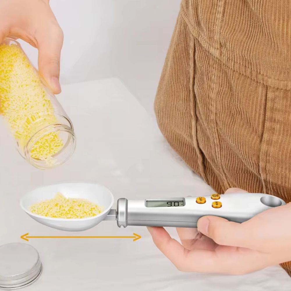 Handheld Digital Weighing Spoon with Built-In Temperature Probe for Cooking & Baking | Thomler