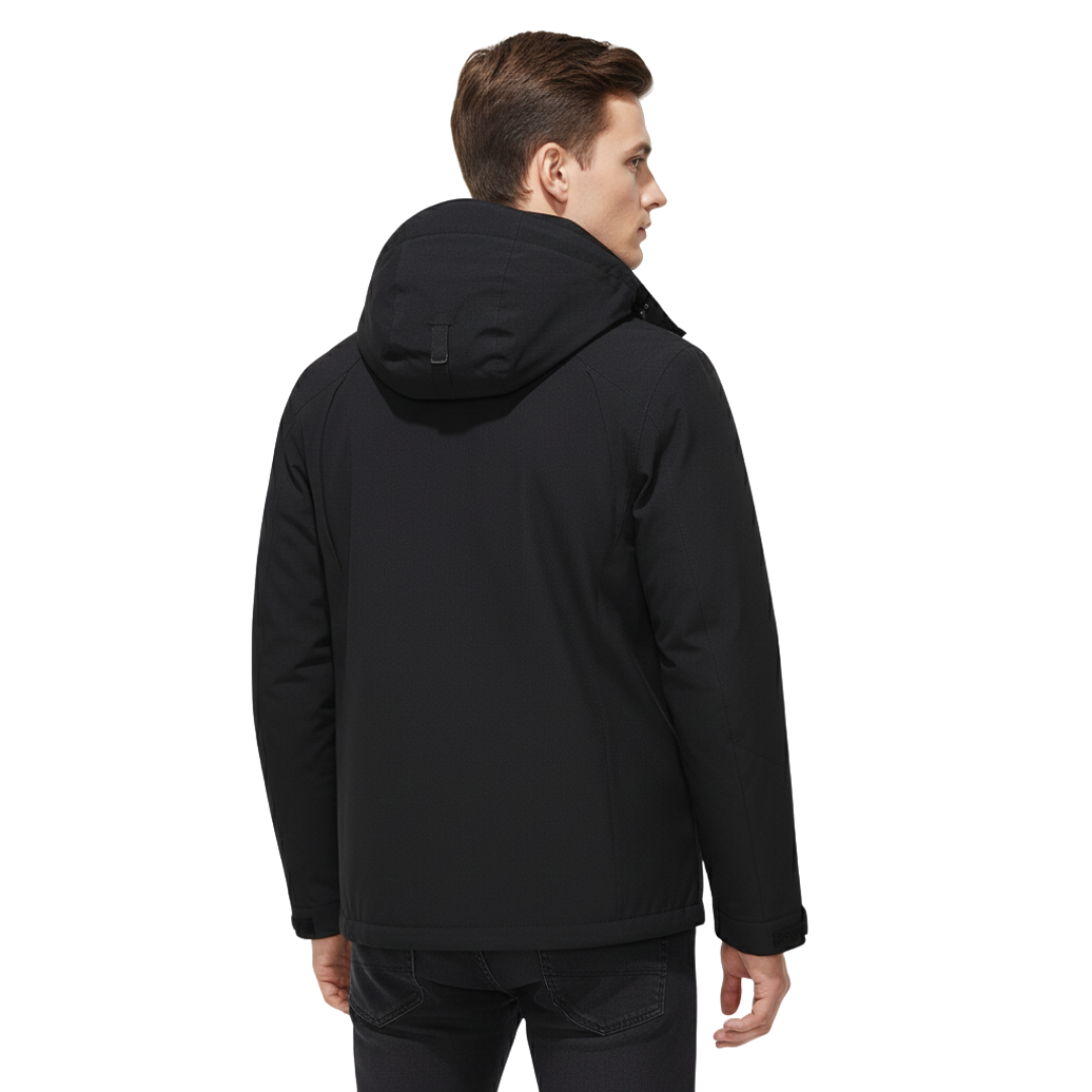 Men's Windproof Rain Shell Jacket with Removable Hood for Hiking, Camping & Outdoor Adventures – Waterproof Lightweight Expedition Coat | Thomler