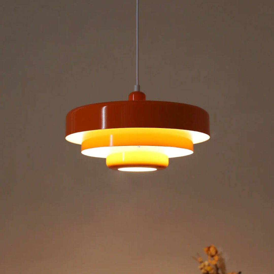 Pendant Light Laminated Metal Ø35.0 cm Adjustable Orange Dining Room Living Room Hanging Ceiling Lamp | Thomler