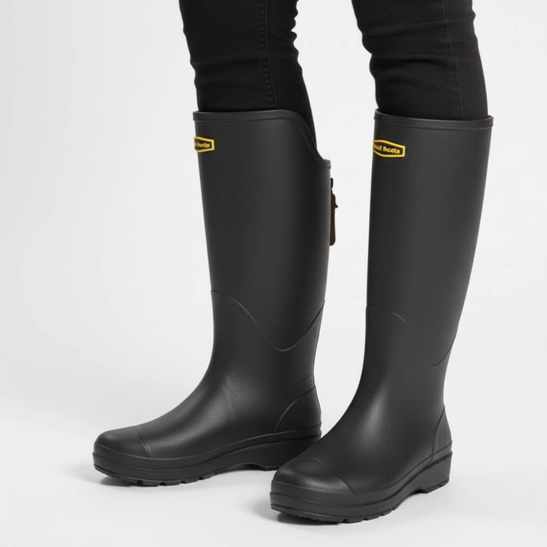 Knee-High Waterproof Rain Boots for Women & Men – Slip-On Rubber Boots with Non-Slip Sole for Muddy Terrain, Gardening & Outdoor Activities | Thomler