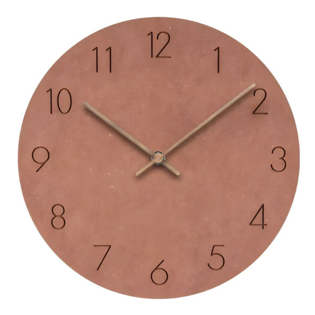 Wooden Wall Clock Silent Quartz Movement No Ticking 11.5 Inch Round Modern Home Office Bedroom Living Room Kitchen Décor Minimalist | Thomler
