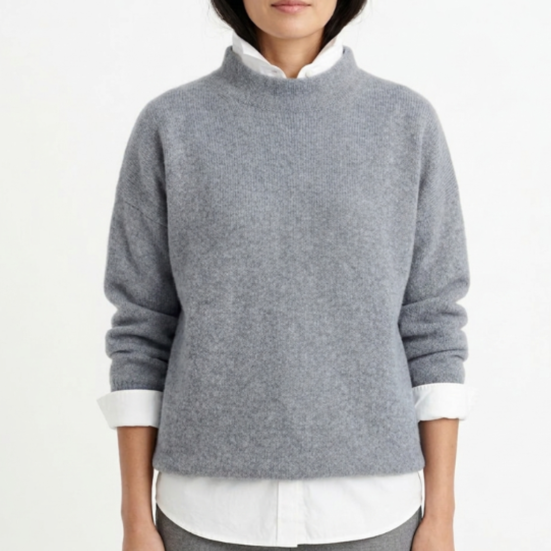 Women's Relaxed Pullover Sweater in Soft Polyester – Crew Neck Long Sleeve Casual Top for Everyday Comfort & Layering Year-Round | Thomler