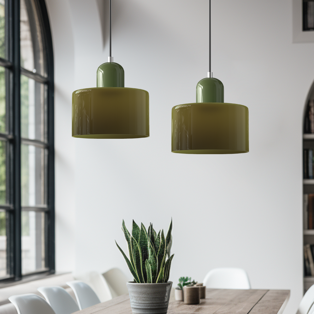 Linear LED Pendant Light White Glass Modern Hanging Fixture for Dining Room Kitchen Island Contemporary Halo Design Adjustable Cable | Thomler