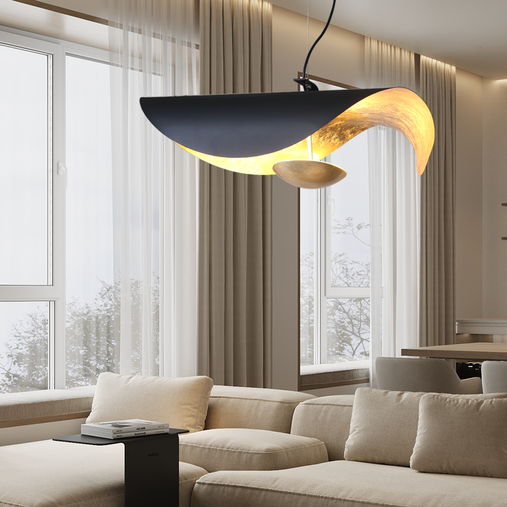 Pendant Light Metal 17W 11 in Black White Living Room Dining Room Bedroom LED Ceiling Lamp | Thomler