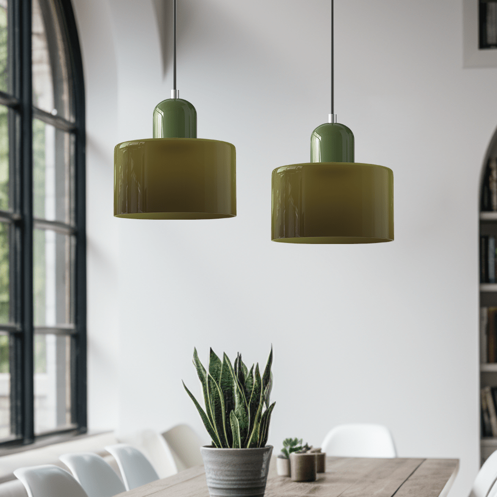 Handwoven Glass Pendant Light Bauhaus Style Indoor Hanging Lamp Adjustable Cable for Dining Room Kitchen Home Office | Thomler