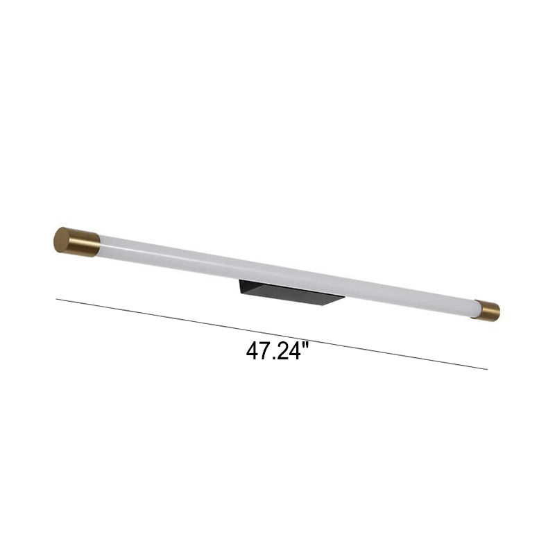 Wall Lamp Aluminium LED 150.0 cm Black Gold Bathroom Mirror Linear Lighting Fixture | Thomler