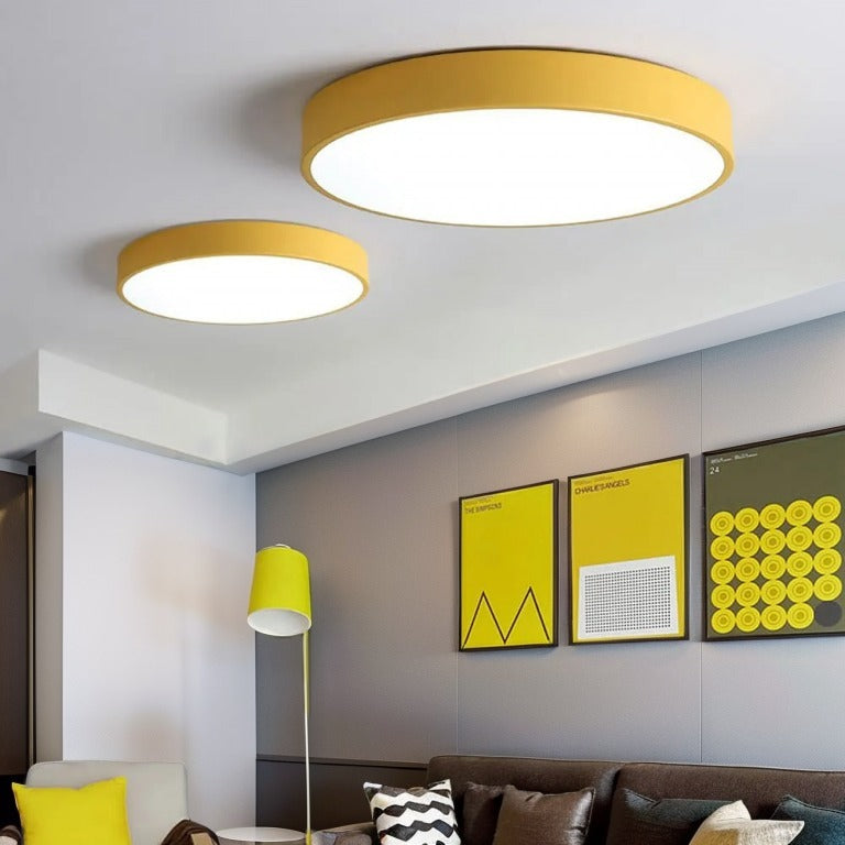 Round LED Ceiling Light Fixture Dimmable Modern Flush Mount for Living Room Bedroom Hallway Energy Efficient Lighting | Thomler