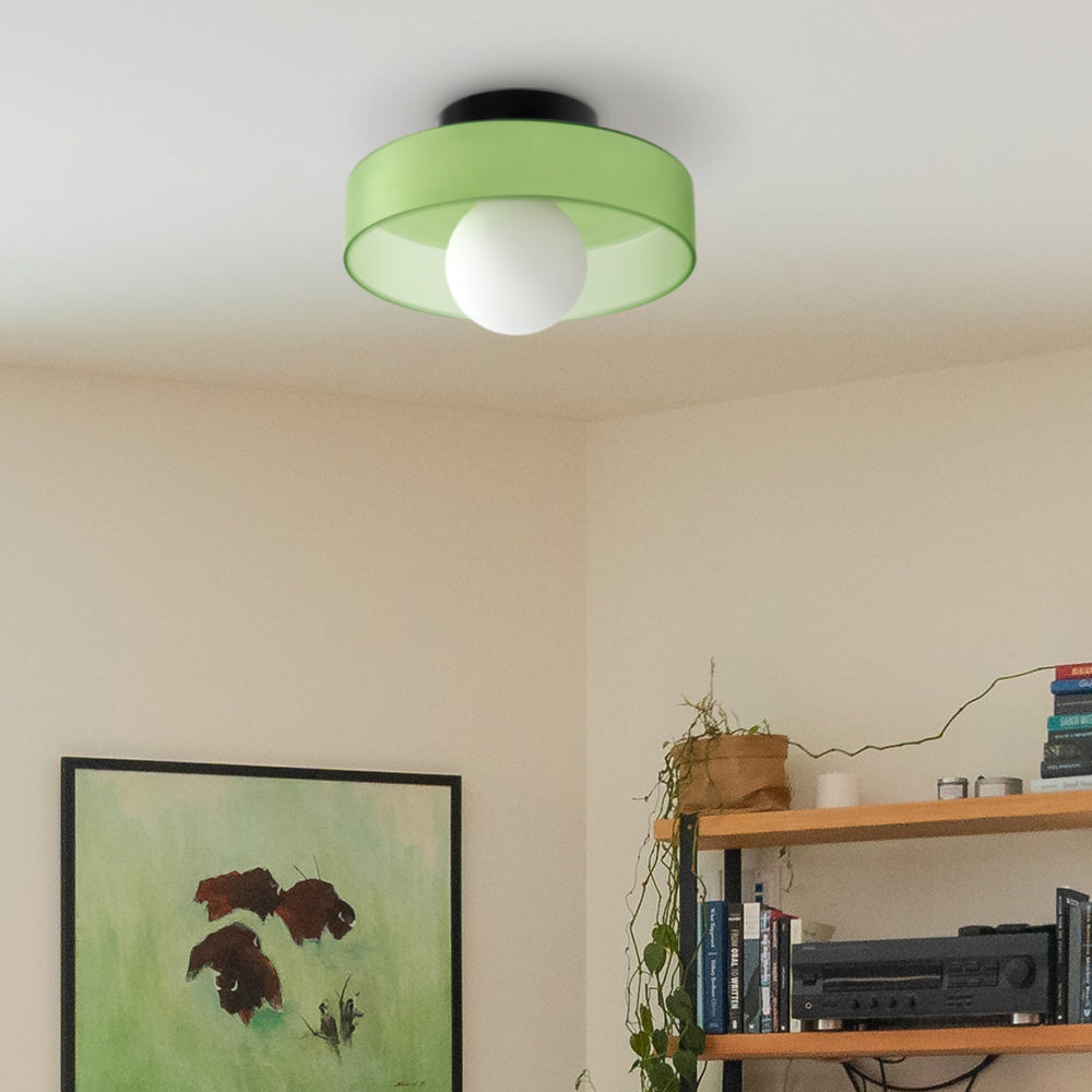 Ceiling And Wall Lamp Amber Glass 20.0 cm Soft Light Living Room Bedroom Decorative Lighting | Thomler