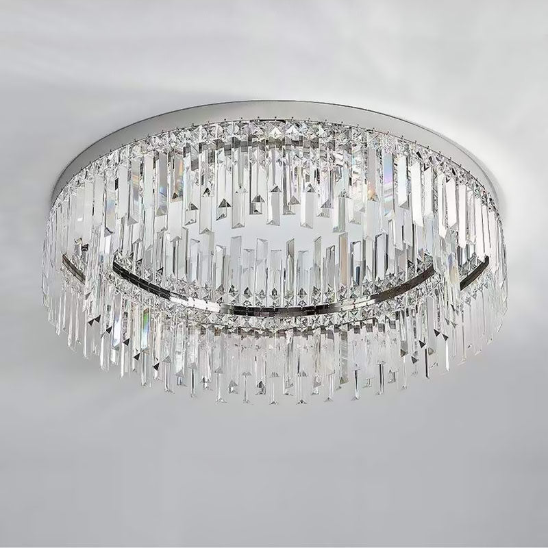 Ceiling Lamp Crystal 50.0–100.0 cm Chrome Living Room Bedroom Flush Mount Light Dimmable Chandelier Alternative | Thomler