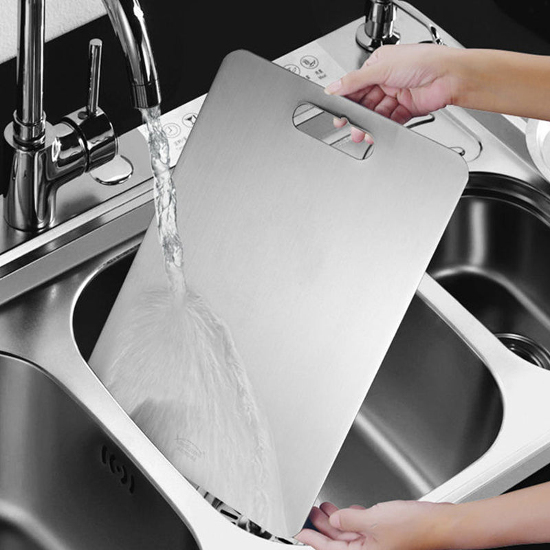Dual-Surface Stainless Steel Cutting Board for Kitchen Food Prep & Meal Safety | Rust-Resistant Chopping Board for Meat, Vegetables, Bread | Thomler