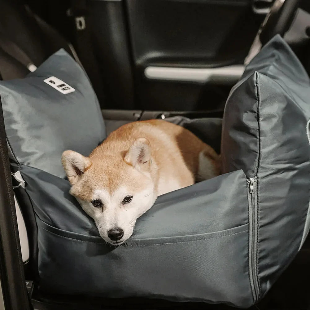 Padded Dog Car Seat Booster with Safety Harness & Side Bolsters – Waterproof Washable Pet Travel Carrier for Cars, SUVs & Travel | Thomler