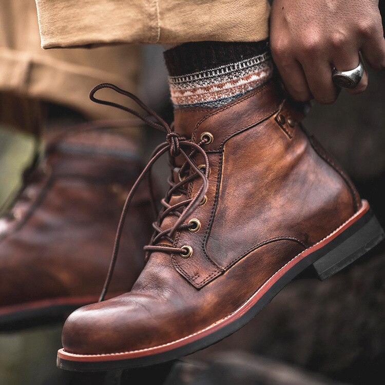 Men's Leather Work Boots with Cushioned Insole – Durable All-Weather Footwear for Daily Wear & Professional Use | Thomler