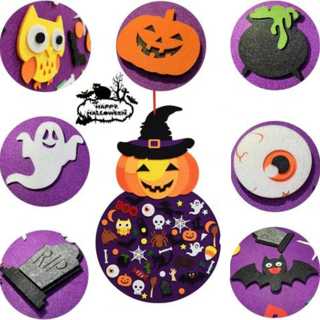 Reusable Felt Activity Board – 50+ Halloween Characters for Kids Ages 3+ | Thomler