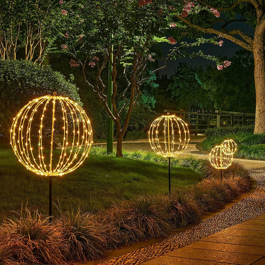 Battery Operated LED Sphere Light – Wireless Outdoor Indoor Glowing Orb Decoration for Patio Garden Deck Winter Holiday Ambiance | Thomler