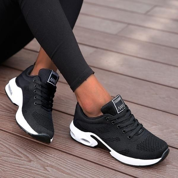 Cushioned Athletic Sneakers for Heel & Knee Support – Women's Lightweight Walking Shoes with Shock-Absorbing Sole for Plantar Fasciitis & Al | Thomler