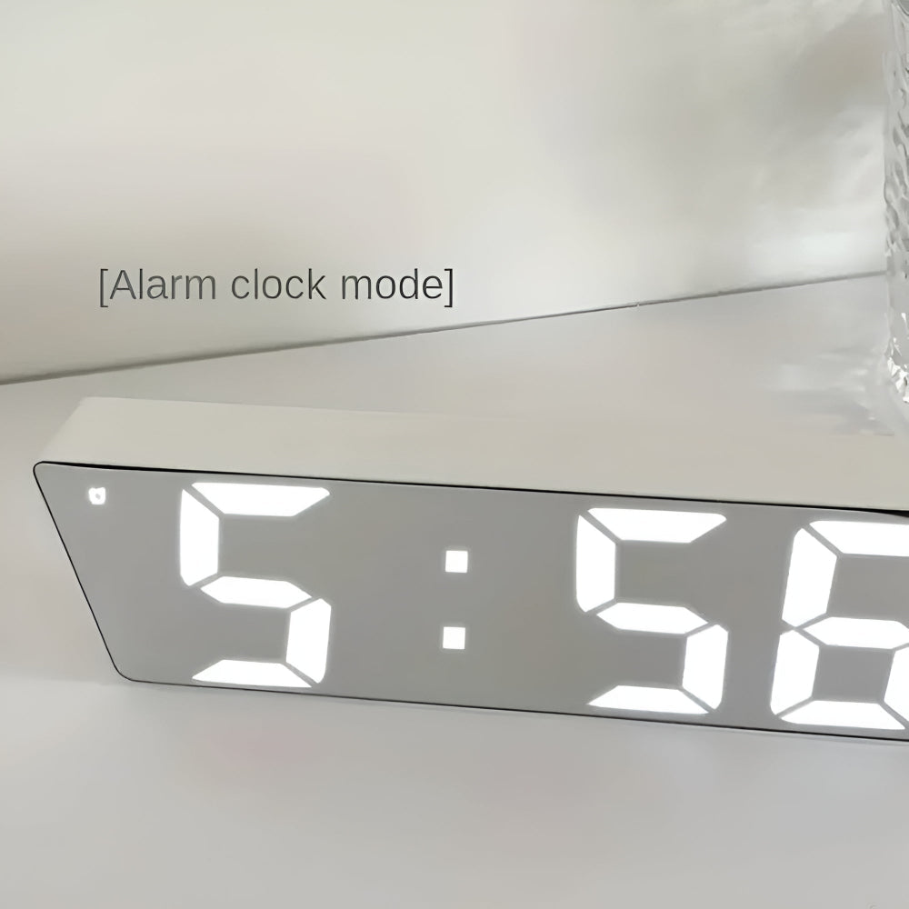 LED Alarm Clock with Mirror Display Temperature Date 12/24 Hour Format Snooze Battery USB Powered Nightstand Bedroom Office Desktop | Thomler