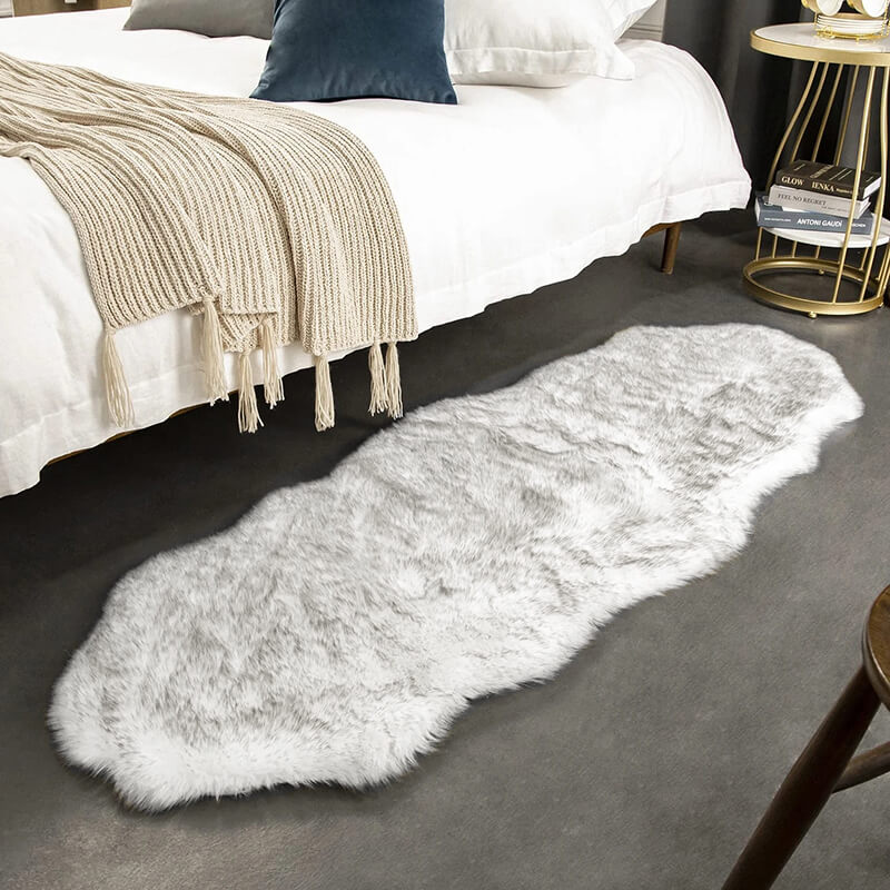 Plush Synthetic Sheepskin Floor Mat in Multiple Sizes & Colors | Thomler