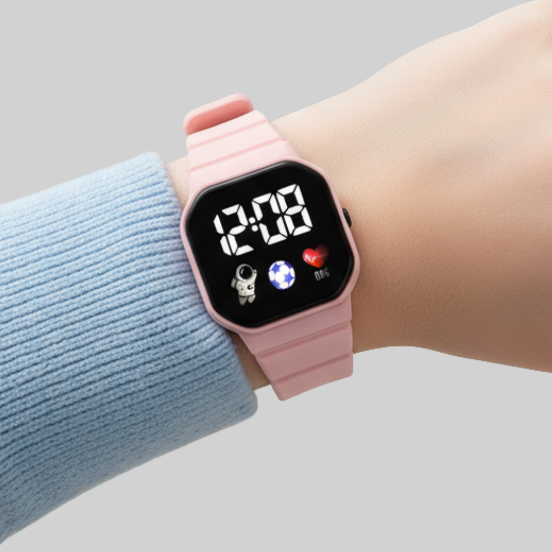 Kids' Digital LED Wristwatch – Water Resistant Astronaut Theme Watch for Boys & Girls – Soft Silicone Band | Thomler