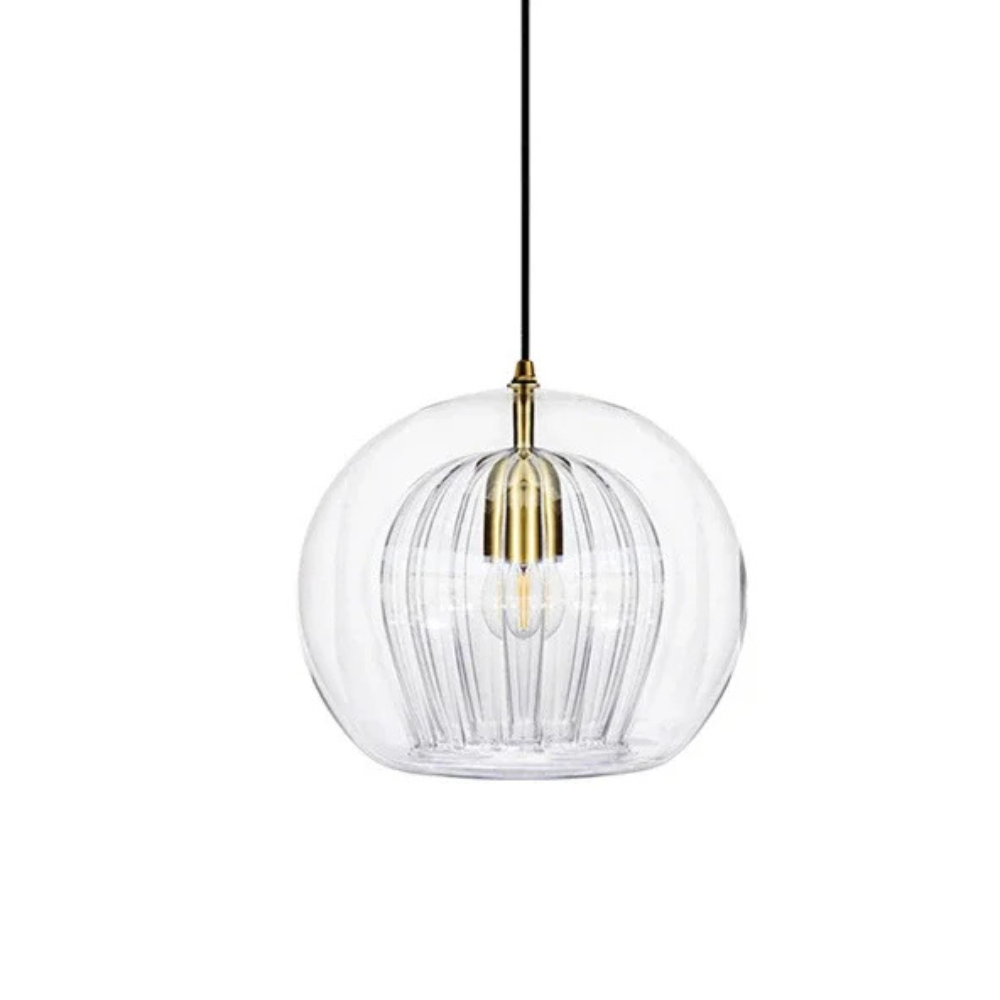 Pendant Light Glass Dome E14 Transparent Kitchen Island Dining Table Hanging Ceiling Lamp Modern Minimalist | Thomler