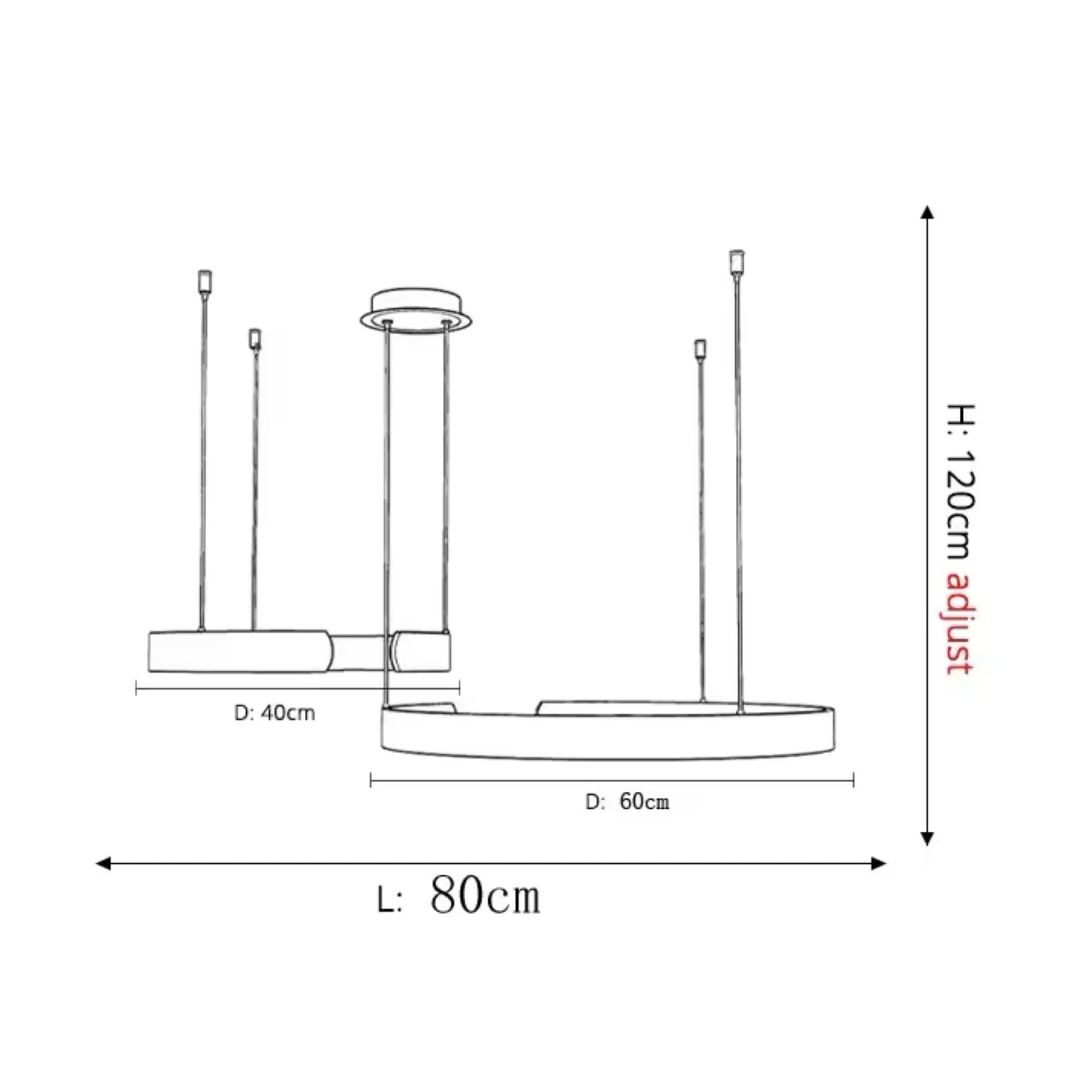 Pendant Light Aluminium Integrated LED 50.0 cm Adjustable Dining Room Living Room Hallway Ceiling Lamp Modern Minimalist Ring Design | Thomler