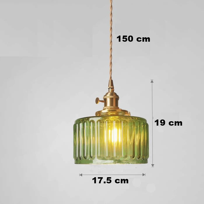 Glass Cylinder Hanging Light Fixture with Height-Adjustable Cord for Dining Room & Kitchen | Thomler