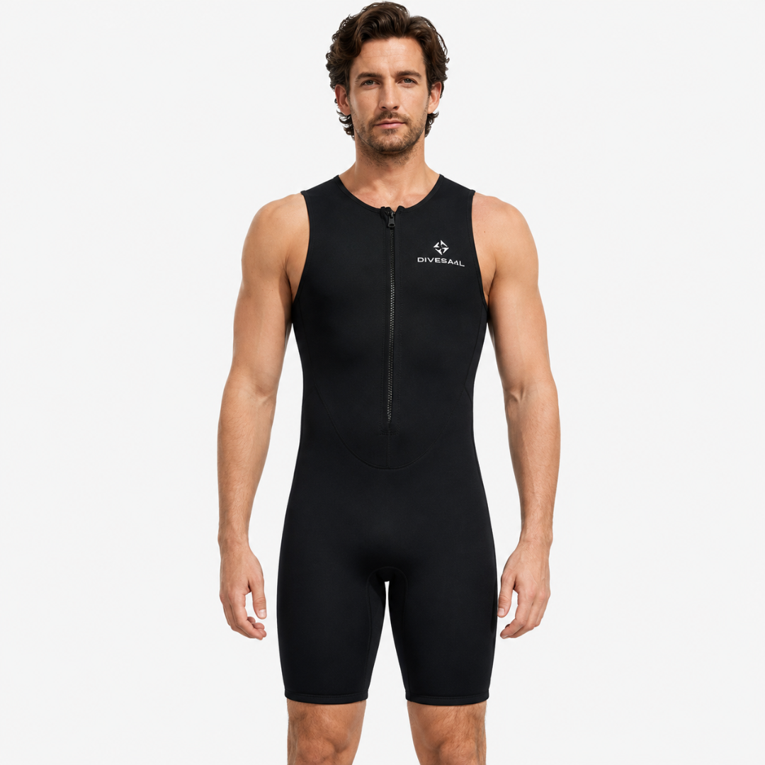 Sleeveless Shorty Wetsuit – 2mm Neoprene for Warm Water Swimming & Surfing | Thomler