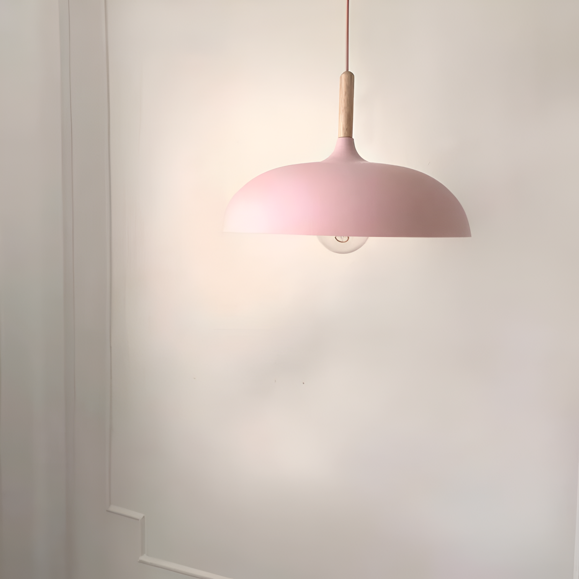 Pendant Light Wood Iron Shade Ø35.0–60.0 cm Dining Room Kitchen Island Japandi Scandinavian Hanging Ceiling Lamp E27 | Thomler