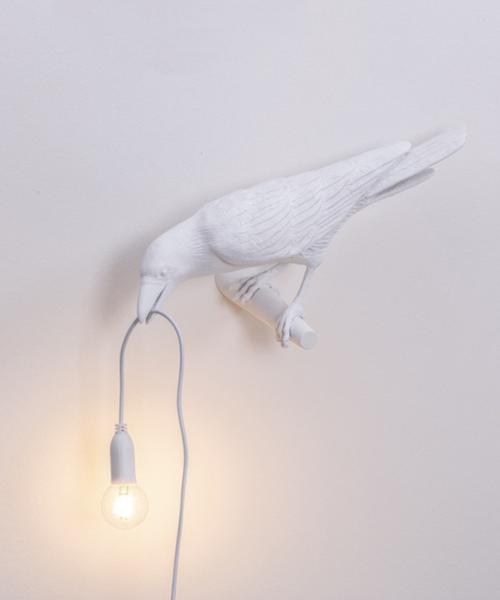 Raven Sculpture Table Lamp with Bulb Holder – Decorative Bird Accent Light for Living Room, Bedroom & Office Spaces | Thomler