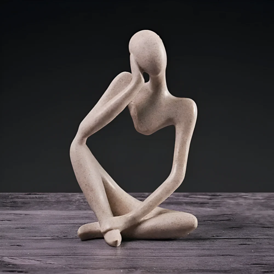 Contemplative Figure Sculpture – Modern Abstract Art Piece for Home & Office Décor | Thomler